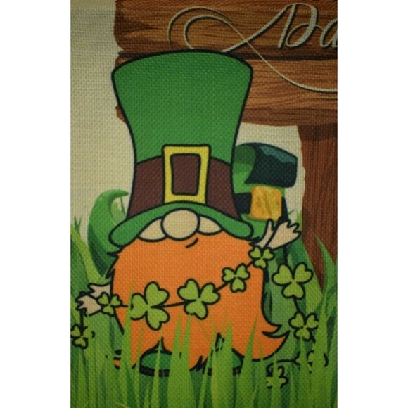 Happy St. Patrick's Day Garden Flag Double Sided Nylon Burlap 12 x 18 inches - Picture 2 of 2